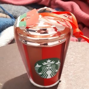 Starbucks red ceramic cup ornament